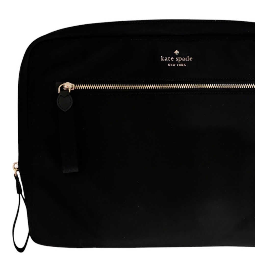 kate spade Black Laptop Sleeve with Gold Hardware